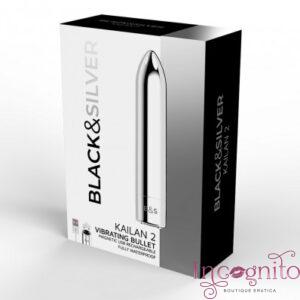 BLACK and SILVER | Black and silver Vibrating Bullet Kailan